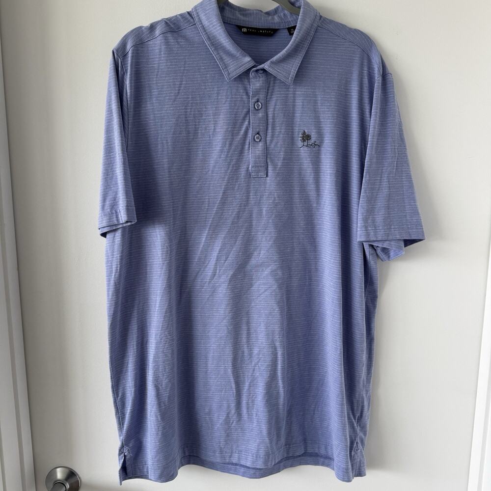 Travis Mathew Mens x Pine Tree Club Florida Private XL Blue Stripped Golf Polo